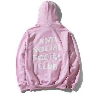 Anti Social Social Club Know You Better Pink Hoodie Large